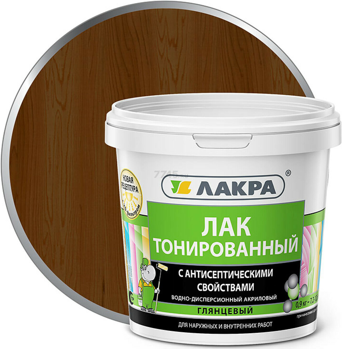 Лак акриловый ЛАКРА орех 0,9 кг
